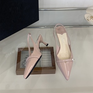 Escarpins élégants à bout pointu et bride arrière pour femme, talon chaton, avec détails perles, gris, chaussures de bureau - Product Image 6