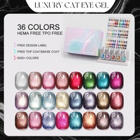 MENGHE Kit de vernis magnétique effet œil de chat sans TPO/HEMA, gel à ongles professionnel OEM, 6 couleurs les plus populaires, vernis gel œil de chat effet eau lumineux