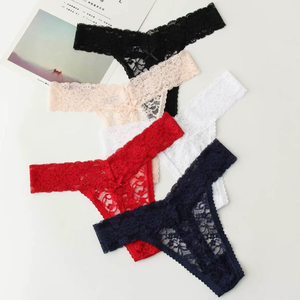 Slip in Pizzo a Vita Bassa, Biancheria Intima Senza Cuciture in Nylon, Taglie S/M/L/<span class=keywords><strong>XL</strong></span>/XXL, per Uso Quotidiano - Product Image 1