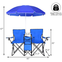 Chaises de camping pliantes doubles robustes et modernes pour adultes, avec parasol intégré, idéales pour la pêche, la plage et l'extérieur – Vente en gros sur mesure