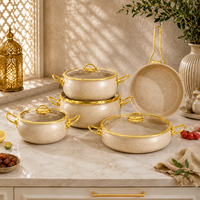 Ensemble de 12 ustensiles de cuisine en acier inoxydable avec couvercles en verre, antiadhésifs, pour cuisson à induction, casseroles et poêles – Vente en gros
