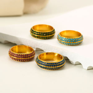 चार पंक्तियों ने 5a जिरकॉन ब्लू टर्नक्विज़ रंगीन जिरकॉन भारी उद्योग रिंग स्टेनलेस स्टील लक्जरी अंगूठी वाली महिलाओं के लिए - Product Image 1