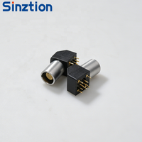 Connecteur circulaire Sinztion de type push-pull à coude coudé série B de qualité aérospatiale pour PCB