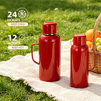 850ml 1500ml 28oz 50oz Termos Kopi Stainless Steel dengan Gagang, Dinding Ganda Terisolasi, untuk Rumah, Kantor, dan Berkemah