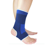 Ensemble de manchons de compression de cheville élastiques bleus pour le genou et le poignet et la protection de la cheville