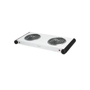 VOLTECK White <b>Electric</b> <b>Grill</b> Pan Indoor/<b>Outdoor</b> Application 2 Spiral Burners Unit Sold in a Box US Plug - Product Image 1