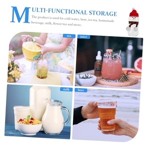 Vaso de Té con Leche de Navidad con Diseño de Muñeco de Nieve, Botella de Plástico PET Desechable, Botella de Jugo, Contenedor para Bebidas Frías, Forma Circular, Decorativo y Creativo - Product Image 4