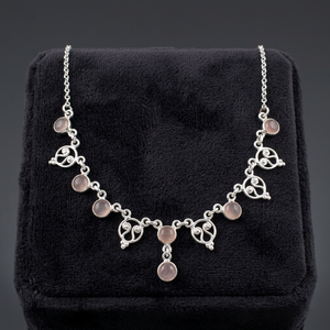 Art Palace 925 Silver Lovely Rosequartz Collar con colgante fino Accesorio elegante y delicado - Product Image 3