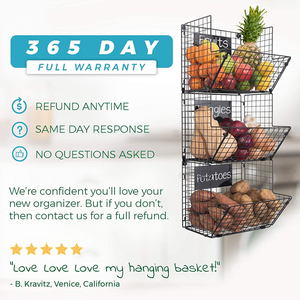 Panier mural suspendu à 3 niveaux de qualité supérieure pour la maison, pour fruits, légumes, <span class=keywords><strong>rangement</strong></span> de <span class=keywords><strong>cuisine</strong></span> - Product Image 6