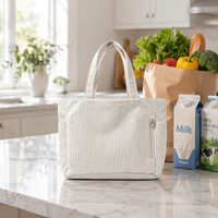 Sacs fourre-tout en velours côtelé en gros, sacs à bandoulière décontractés grande capacité, sacs de shopping avec fermeture éclair, imprimé léopard pour femmes, usage quotidien