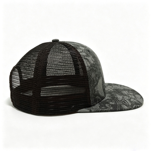 หมวกแก๊ปทรง Trucker ลายพรางงูหลาม 6 แผง แบบ Flat Bill ตาข่ายด้านหลัง ปรับขนาดได้ เหมาะสำหรับกิจกรรมกลางแจ้ง ล่าสัตว์ ใช้ได้ทั้งชายและหญิง - Product Image 2