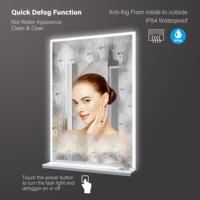 Miroir intelligent de salle de bain LED de haute qualité, nouveau style, avec fonction anti-buée, chargeur de brosse à dents sans fil et éclairage intégré