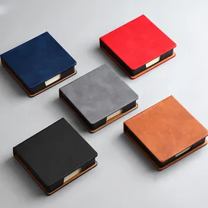 Factory Supply Creative Leather Box Pad With Custom Logo Business Office Notepad Sticky Notes Clipboard