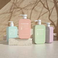 Prix d'usine – Bouteille de shampoing carrée verte/grise de 16 oz (350 ml/500 ml) avec pompe pulvérisatrice personnalisée en PE pour soins de la peau