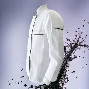 Giacca da Chef Dove a Maniche Lunghe in Twill di Cotone Unisex, Uniforme da Cucina - Product Image 4