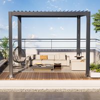 Pergola 4x3, Gazebo 8x10, Structure en Aluminium 6x4m, Plusieurs Tailles Disponibles, Solution Extérieure Tout Temps pour Balcon avec Éclairage LED