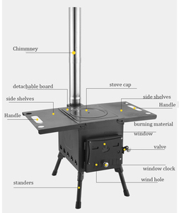 OEM al aire libre plegable de acero inoxidable barbacoa parrillas portátil Picnic madera carbón Faggot estufa de Camping - Product Image 2