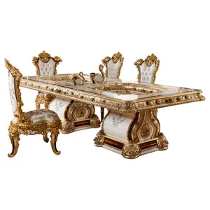 French Manual solid wood carving European luxury antique furniture french dining room furniture restaurant table