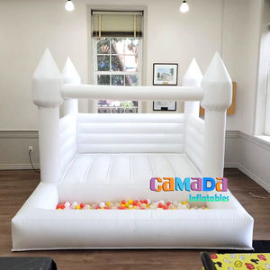 Castillo Inflable Blanco Personalizado <span class=keywords><strong>con</strong></span> <span class=keywords><strong>Piscina</strong></span> de Pelotas de 3m y 0.55mm de PVC, <span class=keywords><strong>Alquiler</strong></span> de <span class=keywords><strong>Casa</strong></span> Inflable para Fiestas Familiares al Aire Libre para Bodas - Product Image 4