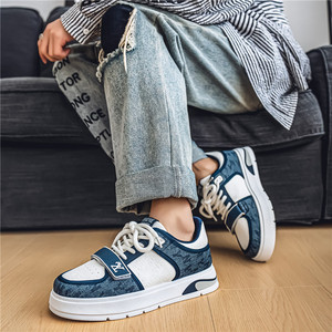 Men's Designer Loe-<b>top</b> Skateboard Shoes Trendy Retro Chunky Casual Shoes Streetwear Hip Hop Sneakers Black - Product Image 6