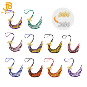 Glands de graduation multicolores de haute qualité en rayonne et polyester pour décorations de chapeaux de <span class=keywords><strong>professeur</strong></span> et uniformes - Product Image 5