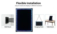 Tableau d'écriture LED lumineux en gros, installation flexible, mural ou sur pied, plusieurs tailles, pour usage commercial