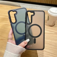Coque de téléphone antichoc personnalisable avec logo pour Samsung Galaxy S26 S25 S24 S23 S22 Plus Ultra, en PC et TPU mat, magnétique
