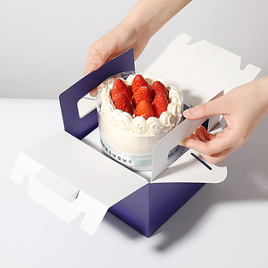 Cajas Pequeñas Cuadradas Desechables de Papel Kraft para Empacar Postres y Pasteles en Tamaños de 2/<span class=keywords><strong>3</strong></span>/5/6 Pulgadas, Estampado de Alimentos y Azúcar - Product Image 2