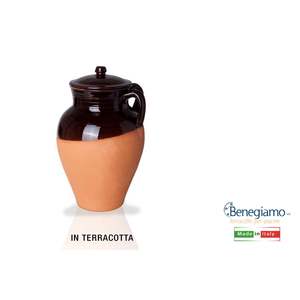 Pot à feu en terre cuite de 14 cm avec couvercle, ustensile de cuisine élégant pour la cuisine en plein air - Product Image 1