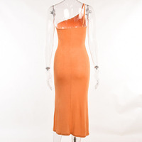 Robes de vacances à une épaule, robes fendues, robes sexy pour femmes, mode, coupe ajustée, robes longues