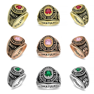 Mùa Tốt Nghiệp 925 Sterling Silver Bạc & Brass Chất Liệu Tùy Chọn Birthstone Cá Nhân Tùy Chỉnh Thiết Kế Trường Trung Học Lớp Nhẫn - Product Image 6