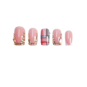Venta caliente 24 piezas de moda juego de <span class=keywords><strong>manicura</strong></span> dulce fresco Rojo Negro Blanco rayas a cuadros colores contrastantes prensa en las uñas - Product Image 5