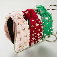 Accessoires de cheveux pour femmes tendance, bandeaux en tissu colorés, bandeaux à perles, bandeaux à strass, bandeaux à perles de culture