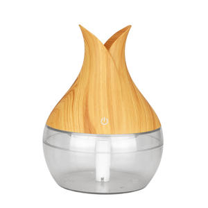 Difusor de aroma con textura de madera YX188XDJCEVY, humidificador USB de 300 ml para el hogar y el dormitorio con luz de siete colores - Product Image 1