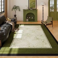 Tapis géométrique classique et romantique vert, lavable en machine, pour salon, canapé et table basse, idéal pour l'intérieur et l'extérieur.