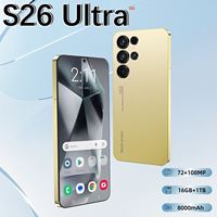 Smartphone S26 Ultra Terbuka 7.3 Inci HD OLED 120Hz 16GB+1TB Android 15 Kamera Belakang 108MP Face ID 5G Gaming Deca Spanyol Prancis
