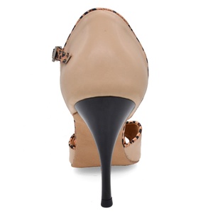 Evkoodance <span class=keywords><strong>Zapatos</strong></span> de <span class=keywords><strong>Baile</strong></span> Profesionales para <span class=keywords><strong>Mujer</strong></span>, Tango/Latín/<span class=keywords><strong>Flamenco</strong></span>/Salsa, Tacón Delgado de 9CM, Beige, Cuero Genuino, Sexy - Product Image 6