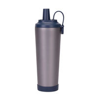 Botol Air Ramah Lingkungan 830ml, Tumbler Titanium Murni Estetis Kapasitas Besar, Dinding Ganda Vakum Terisolasi