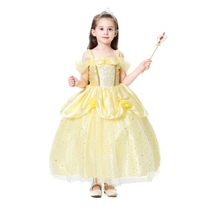 Hot TV & Movie La Bella y La Bestia <span class=keywords><strong>Belle</strong></span> Girls Dress Ropa de Halloween Girls <span class=keywords><strong>Belle</strong></span> Princess Dress Kids - Product Image 1