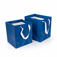 Sac en papier personnalisé avec logo imprimé, base carrée, pour emballage de fleurs ou de gâteaux
