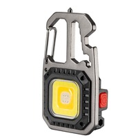 Senter Mini LED Cob Super terang, senter darurat aluminium multifungsi, gantungan kunci untuk penggunaan luar ruangan