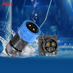 Connecteur LED d'alimentation étanche M23 IP67 50A 300V à verrouillage rapide par poussé<span class=keywords><strong>e</strong></span>, montage sur panneau, <span class=keywords><strong>2</strong></span>+4/<span class=keywords><strong>2</strong></span>+1+5 broches, contacts en cuivre nickelé, nylon - Product Image 1