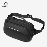 Ozuko – sac à bandoulière imperméable pour homme, sac banane pour l'entraînement, la randonnée, les voyages, la course, le ski, mode 9551