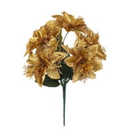 Nouvelle vente chaude à la main Simulation 5 têtes Double Bouquet de Noël Décoration de la maison Ornements de vacances Faux Fleurs