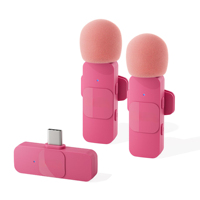 Microphone cravate miniature sans fil professionnel rose rouge K9 Enregistrement stéréo portable Interview en direct Mini micro cravate Microfono