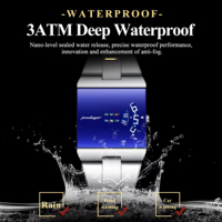 Reloj de Cuarzo para Hombre POEDAGAR 857 con Visualización Única de Hora Saltante, Sin Agujas, Esfera Azul Creativa, Reloj de Pulsera Casual y Moderno