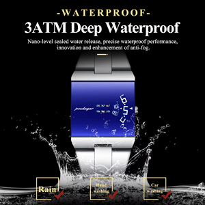 <span class=keywords><strong>Montre</strong></span> à quartz pour homme POEDAGAR 857, affichage unique des heures par saut d'heure, sans aiguilles, cadran bleu créatif, <span class=keywords><strong>montre</strong></span>-<span class=keywords><strong>bracelet</strong></span> décontractée et tendance - Product Image 2