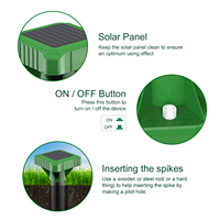 2 packs de répulsifs solaires à ultrasons pour animaux-répulsif solaire à vibration de serpent-répulsif pour animaux-répulsif à gopher et chasseur de campagnols