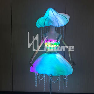 2025 gran oferta ropa LED arcoíris brillante-<span class=keywords><strong>disfraz</strong></span> <span class=keywords><strong>de</strong></span> chica <span class=keywords><strong>Medusa</strong></span>-traje brillante <span class=keywords><strong>de</strong></span> Cosplay <span class=keywords><strong>de</strong></span> fiesta Jia - Product Image 4