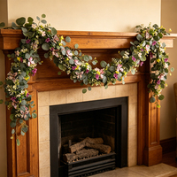 Guirlande de fleurs artificielles mixtes d'eucalyptus, guirlande de papillons en plastique, toile de fond pour arche de mariage, mur de fleurs, décoration pour la maison et les fêtes